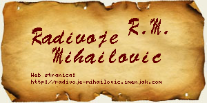 Radivoje Mihailović vizit kartica